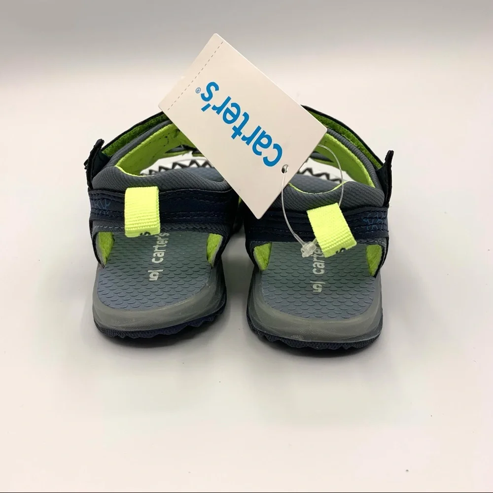 Carter’s Boys Blue Light Up Shark Sandals Toddler Size 5